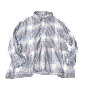 American Eagle Plaid Babydoll Peplum Flannel